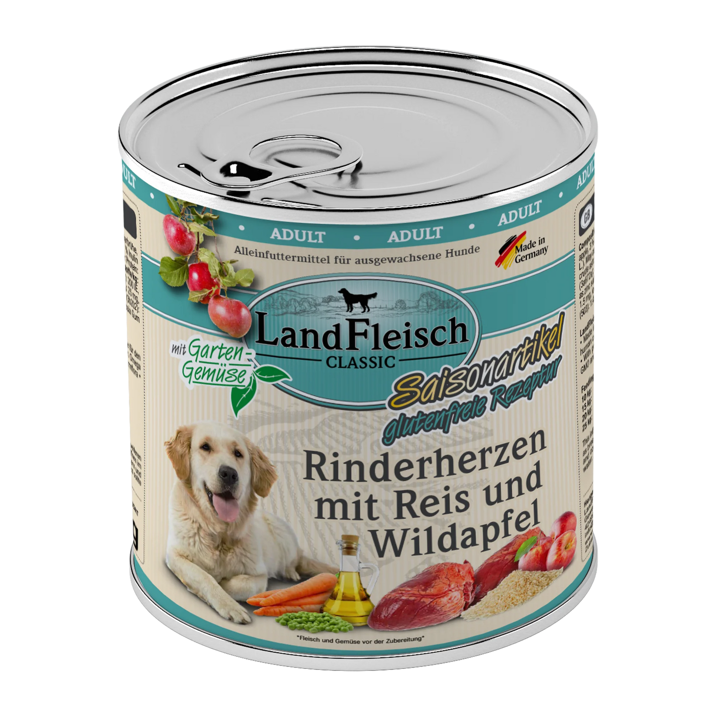 Landfleisch - Classic Rinderherz, Reis und Wildapfel,
