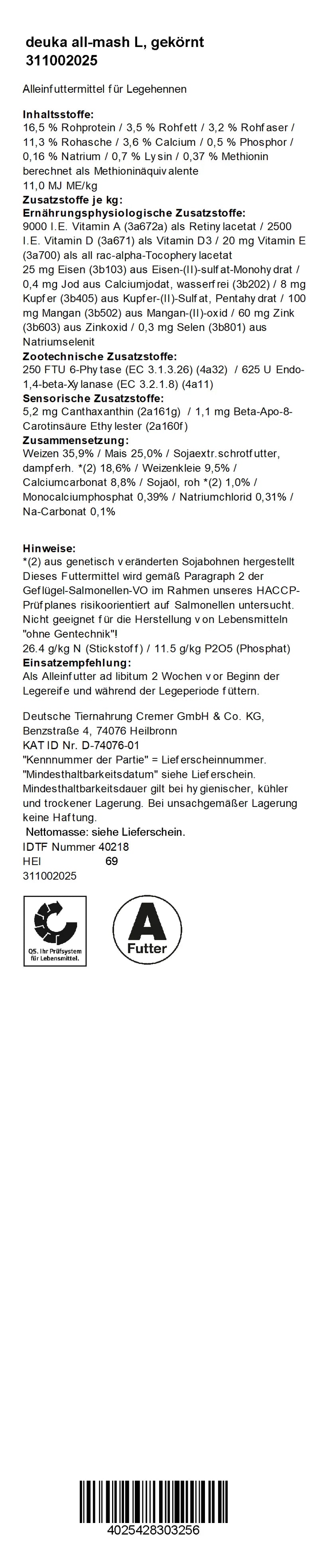 Deuka - all-mah L gek. , 25 kg