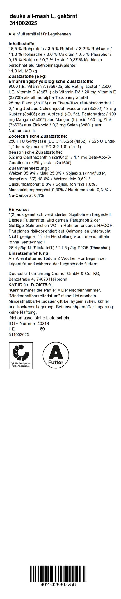 Deuka - all-mah L gek. , 25 kg