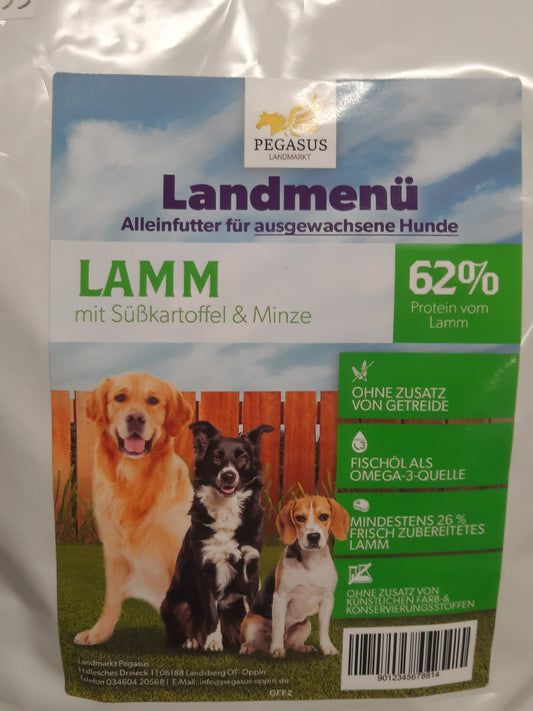 Landmenü - Lamm mit Süßkartoffeln & Minze, 62% Protein