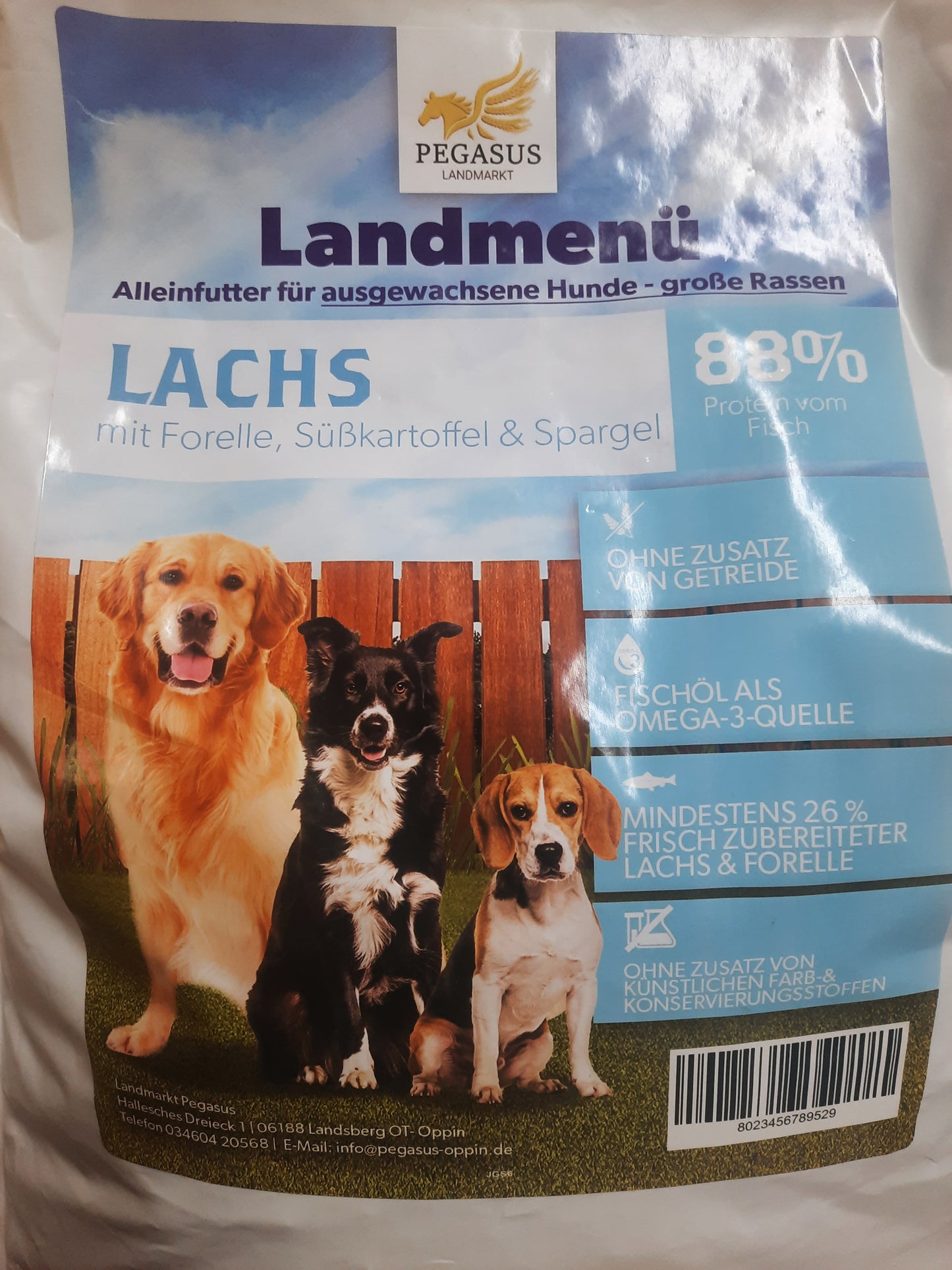 Landmenü - Lachs mit Forelle, Süßkartoffel & Spargel, 88% Protein