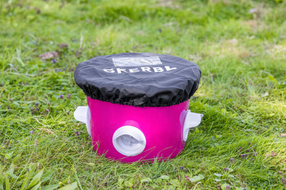 Kerbl - Futtereimer 12 Liter für Geflügel rosa transparent, mit 4 Futteröffnungen