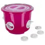 Kerbl - Futtereimer 12 Liter für Geflügel rosa transparent, mit 4 Futteröffnungen