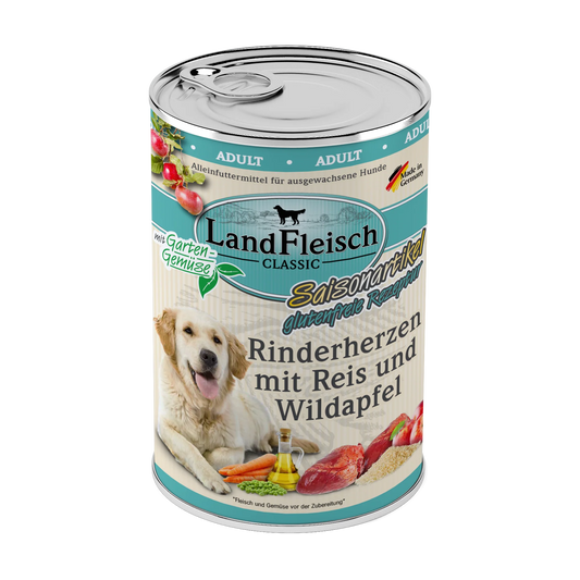Landfleisch - Classic Rinderherz, Reis und Wildapfel,
