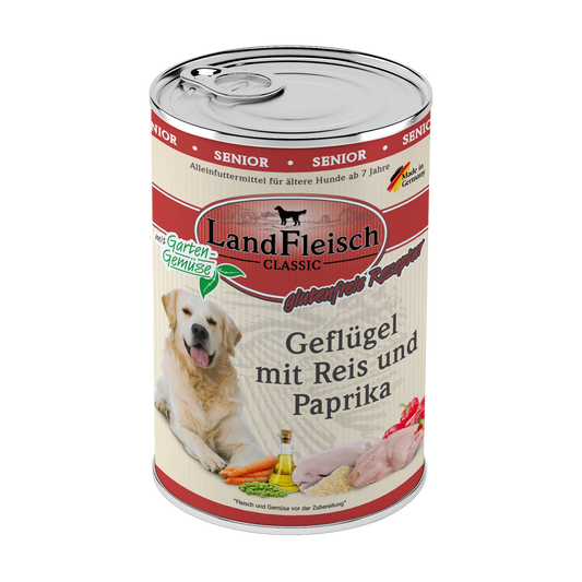Landfleisch - Classic Senior Geflügel mit Reis und Paprika mit Gartengemüse