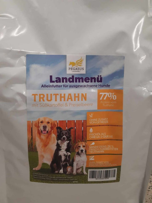 Landmenü - Truthahn mit Süßkartoffel & Preiselbeere, 77% Protein