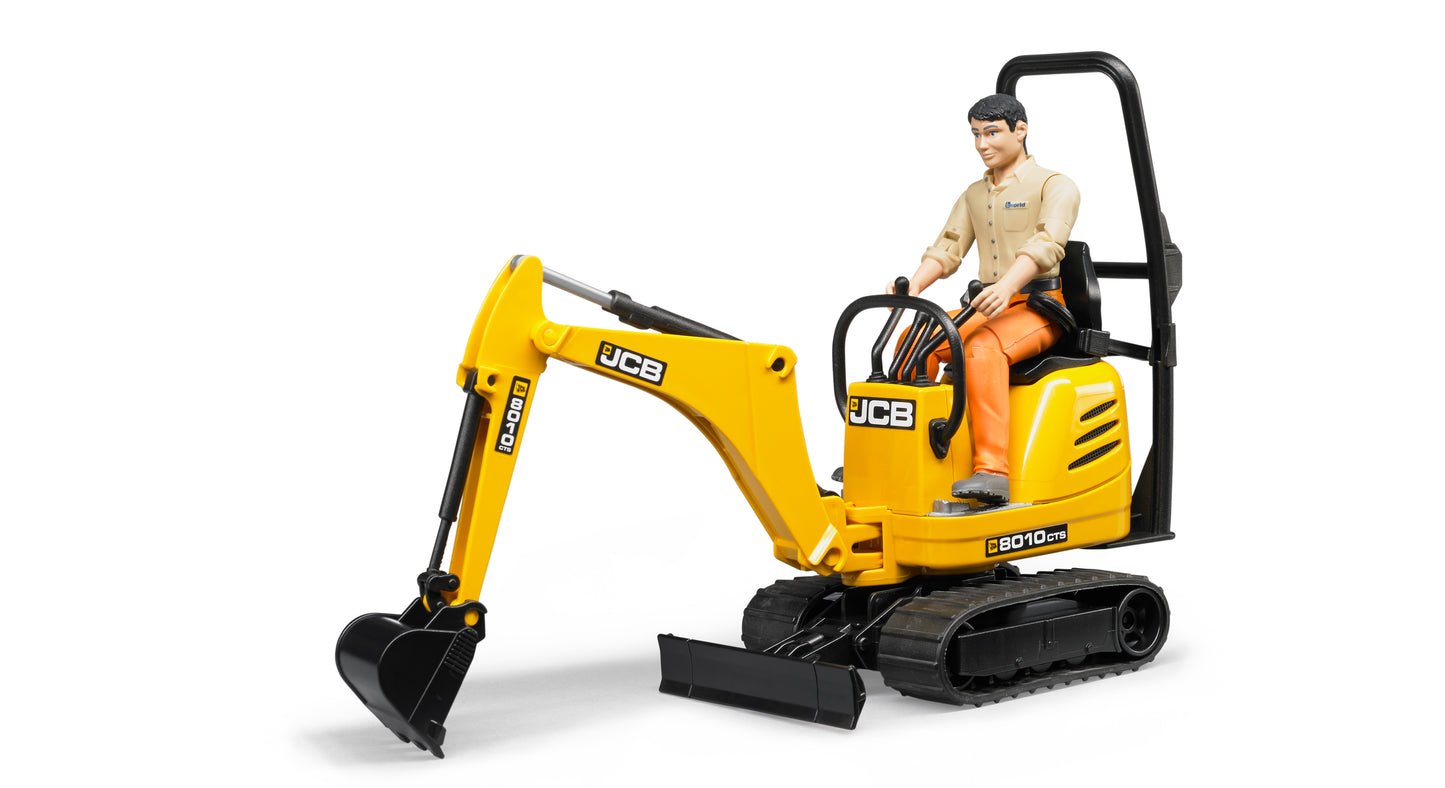 bruder - JCB Mikrobagger 8010 CTS und Bauarbeiter