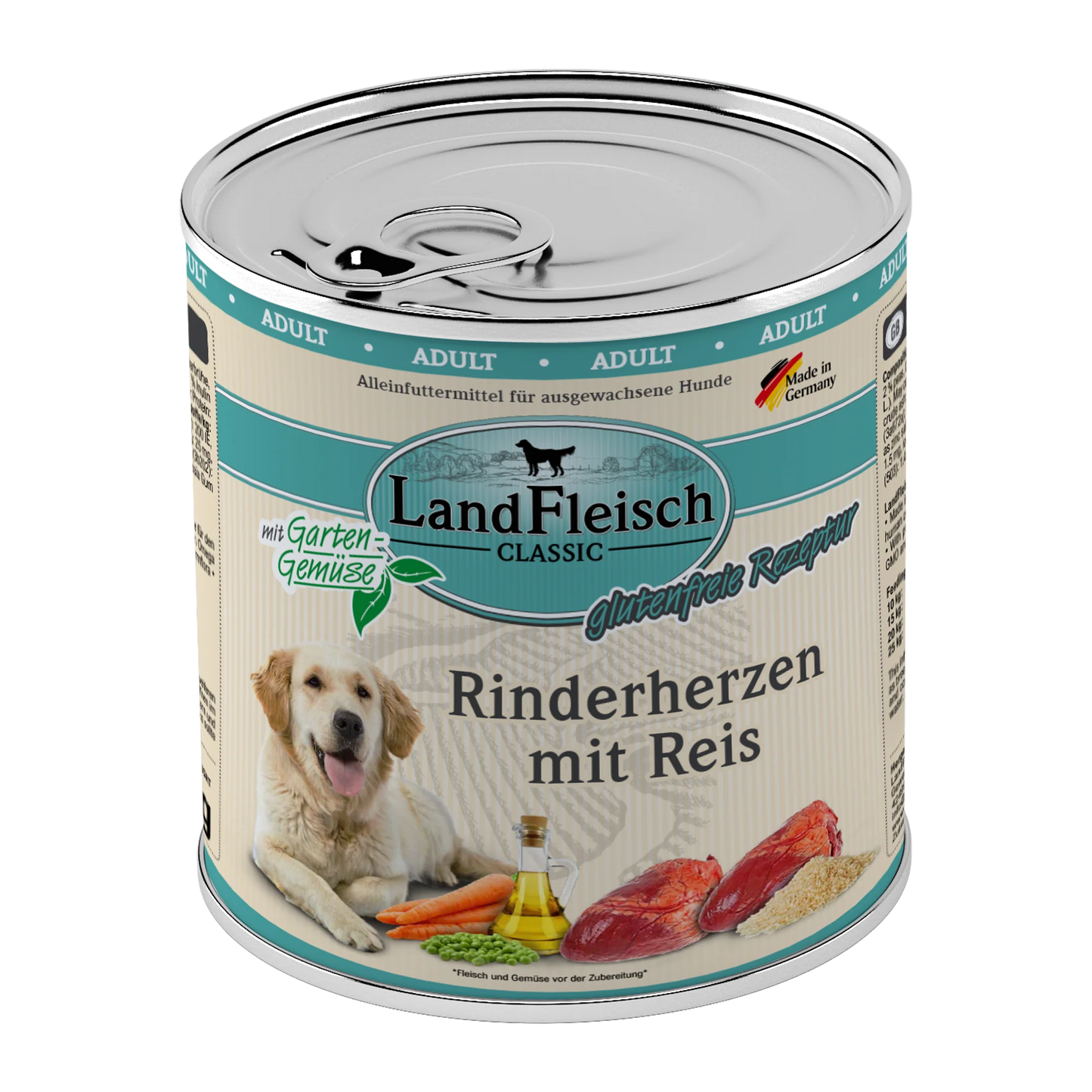 Landfleisch - Classic Rinderherzen mit Reis und Gartengemüse