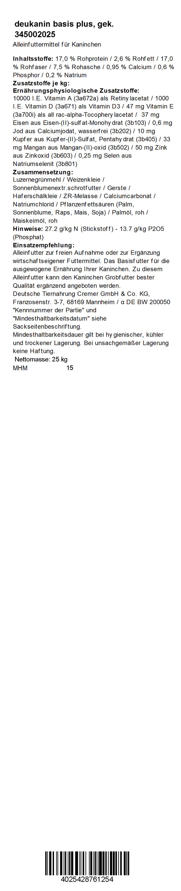 Deukanin - basis plus, 25 kg