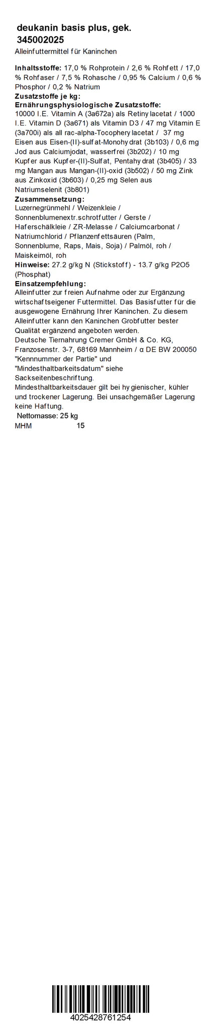 Deukanin - basis plus, 25 kg