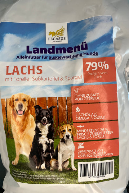 Landmenü - Lachs mit Forelle, Süßkartoffeln und Spargel