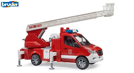 bruder - MB Sprinter Feuerwehr mit Drehleiter, Pumpe und Light & Sound Modul