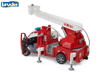bruder - MB Sprinter Feuerwehr mit Drehleiter, Pumpe und Light & Sound Modul