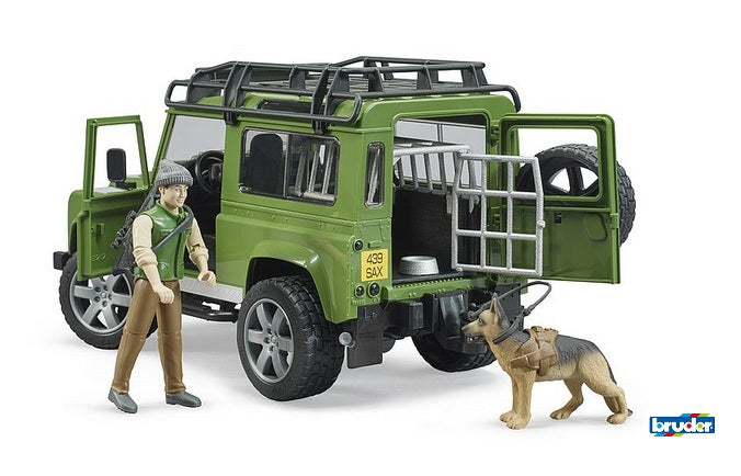 Bruder Land Rover Defender Station Wagon mit Förster und Hund
