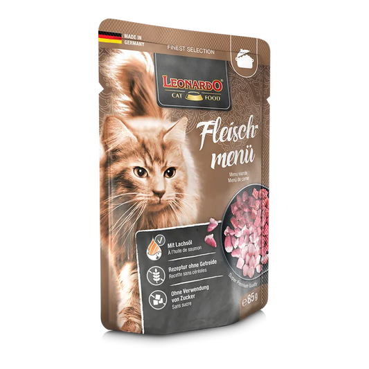 Leonardo - Finest Selection Nassfutter Fleischmenü, 85 g