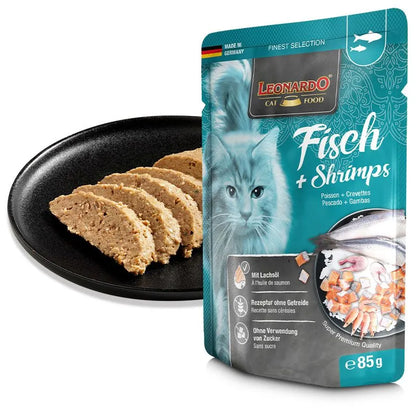 Leonardo - Finest Selection Nassfutter Fisch und Shrimps, 85 g