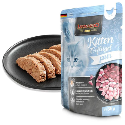 Leonardo - Finest Selection Nassfutter Kitten Geflügel pur, 85 g
