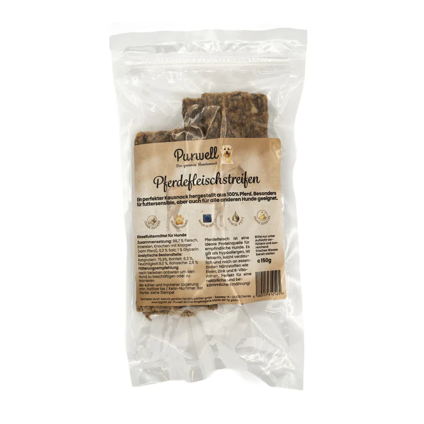 Purwell - Pferdefleischstreifen für Hunde 150g