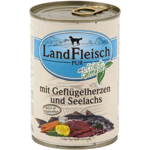 Landfleisch - Geflügelherzen und Seelachs, 400g