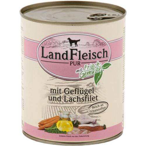 Landfleisch - PUR, Geflügel mit Lachs, 800g